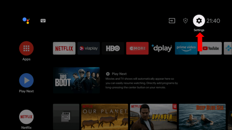 Paramètres Android TV