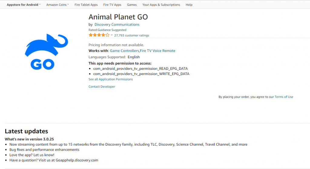 Planète animale sur Firestick