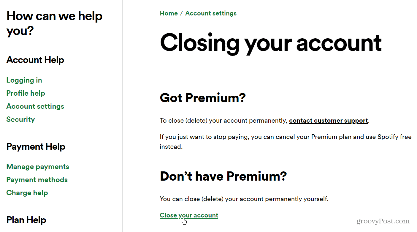 supprimer votre compte spotify