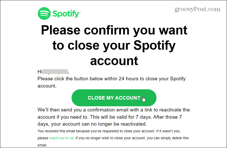 vérifier l'e-mail spotify supprimer