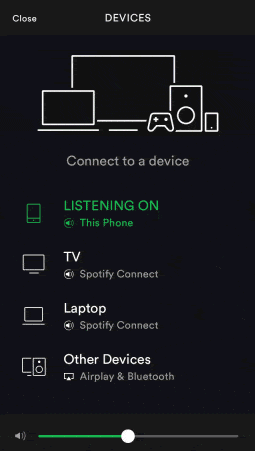 Sélectionnez l'appareil - Comment utiliser Spotify dans Chromecast