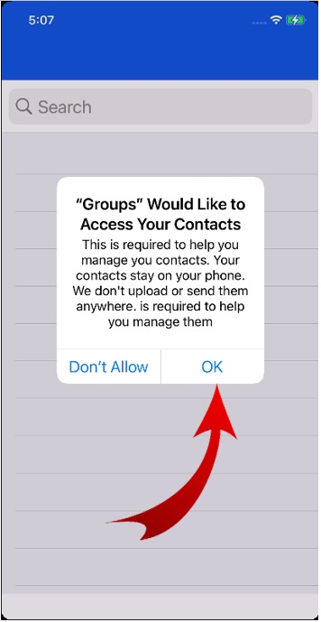 autoriser les groupes à accéder à vos contacts