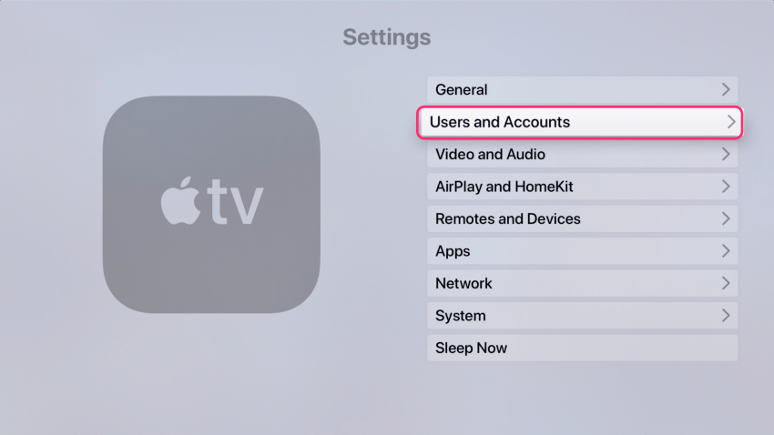 Utilisateurs et comptes sur Apple TV