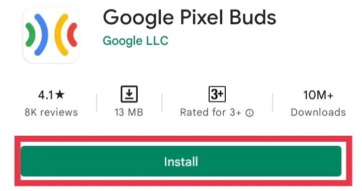 Application Google Pixel Buds