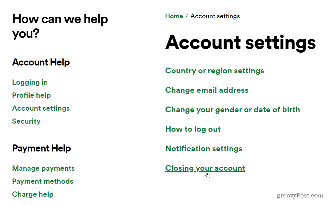 supprimer le compte Spotify