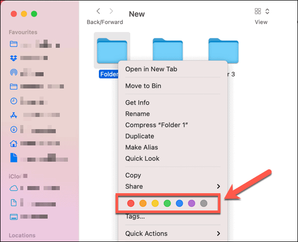 Définir une balise de couleur par défaut dans un dossier sur Mac