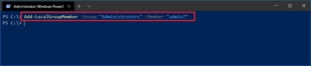 PowerShell changer le type de compte
