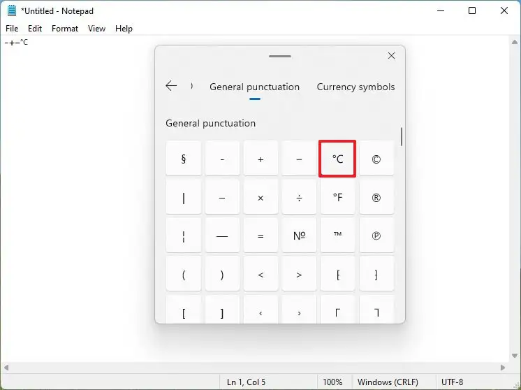 Symboles d'insertion du panneau Emoji
