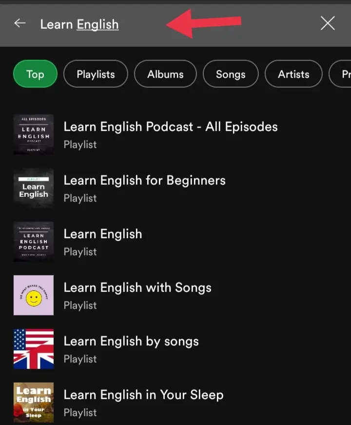 Rechercher des cours de langue sur Spotify