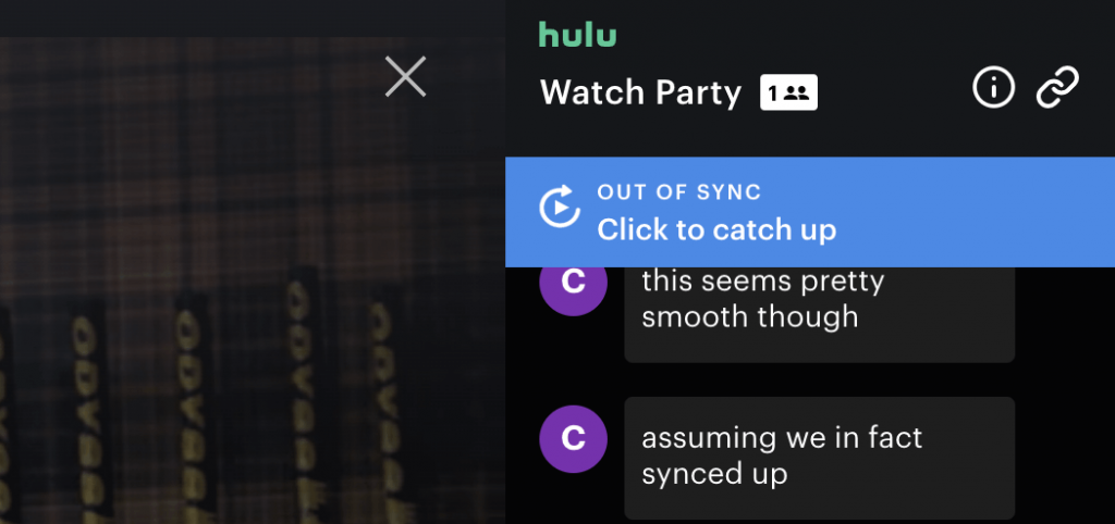 Cliquez pour rattraper la fonction sur Hulu Watch Party