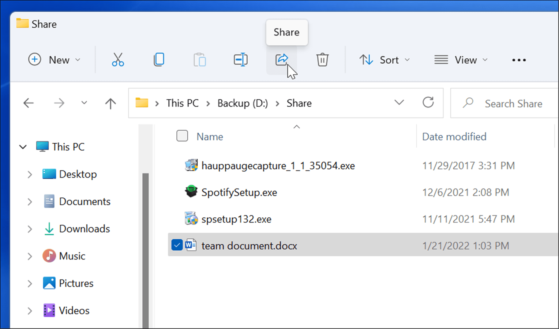 partager depuis windows 11