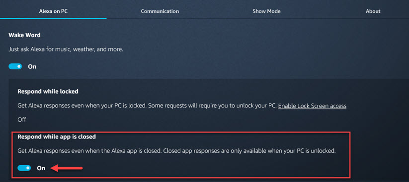 Enable Respond while app is closed