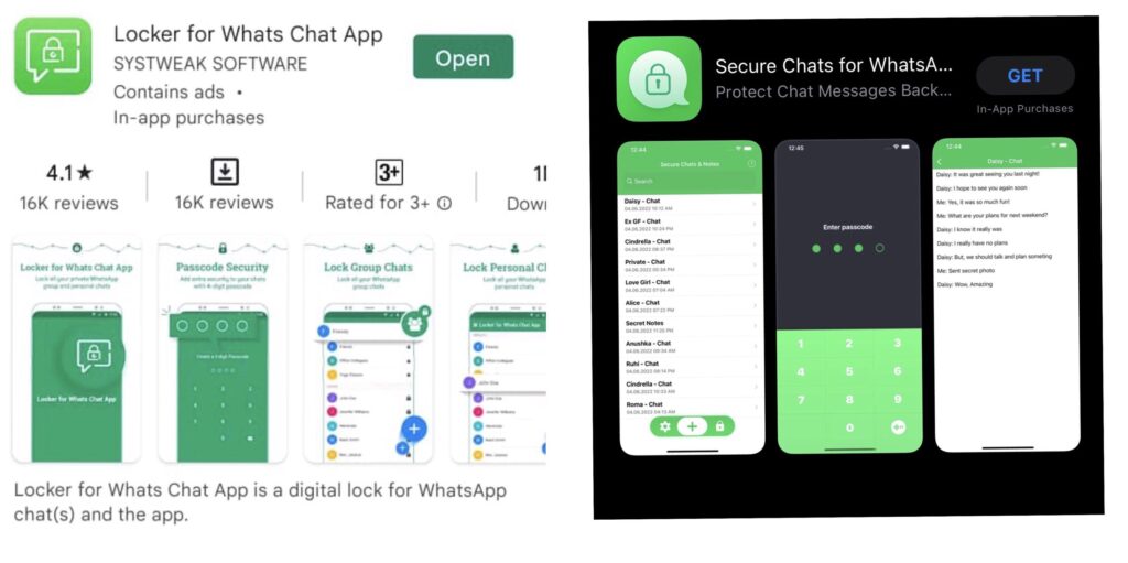 l'application qui vous permet d'ajouter un mot de passe aux discussions privées ou de groupe sur WhatsApp