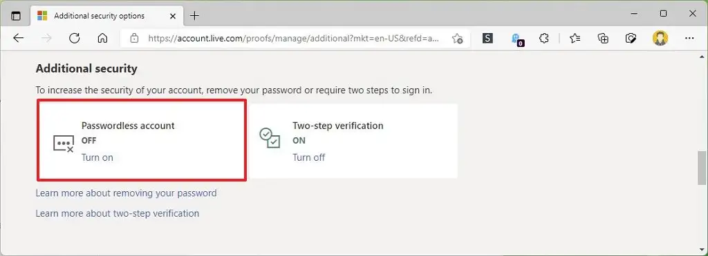 Désactiver le compte Microsoft sans mot de passe