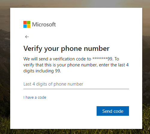 Entrez le code sécurisé