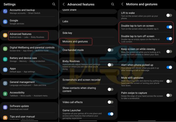 Comment activer/désactiver l'écran Double Tap sur Samsung Galaxy Android 12