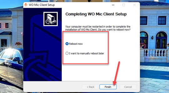 Terminer la configuration du client WO Mic