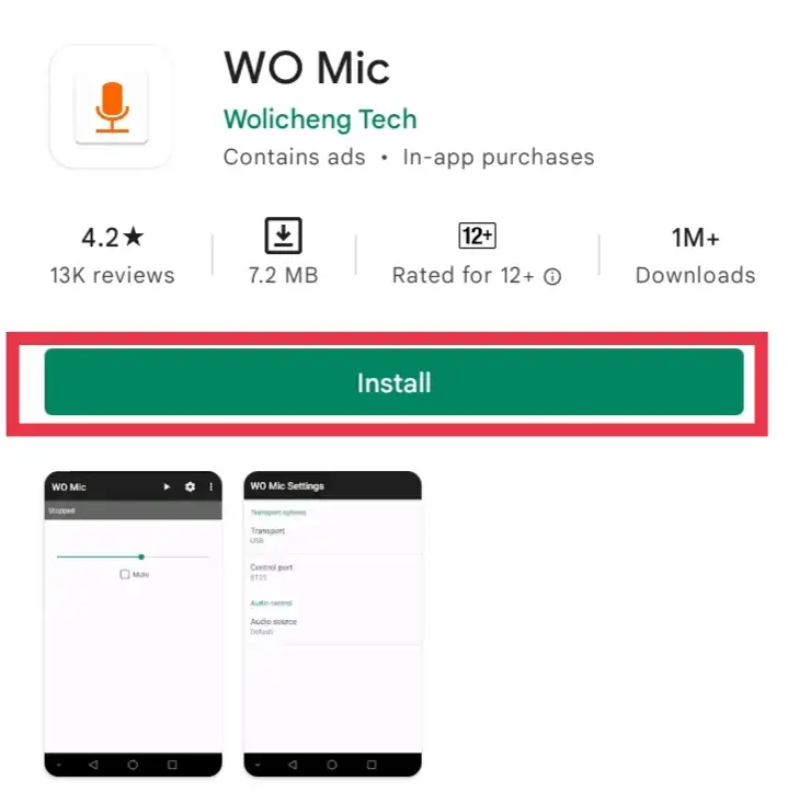 Installez l'application WO Mic sur votre smartphone