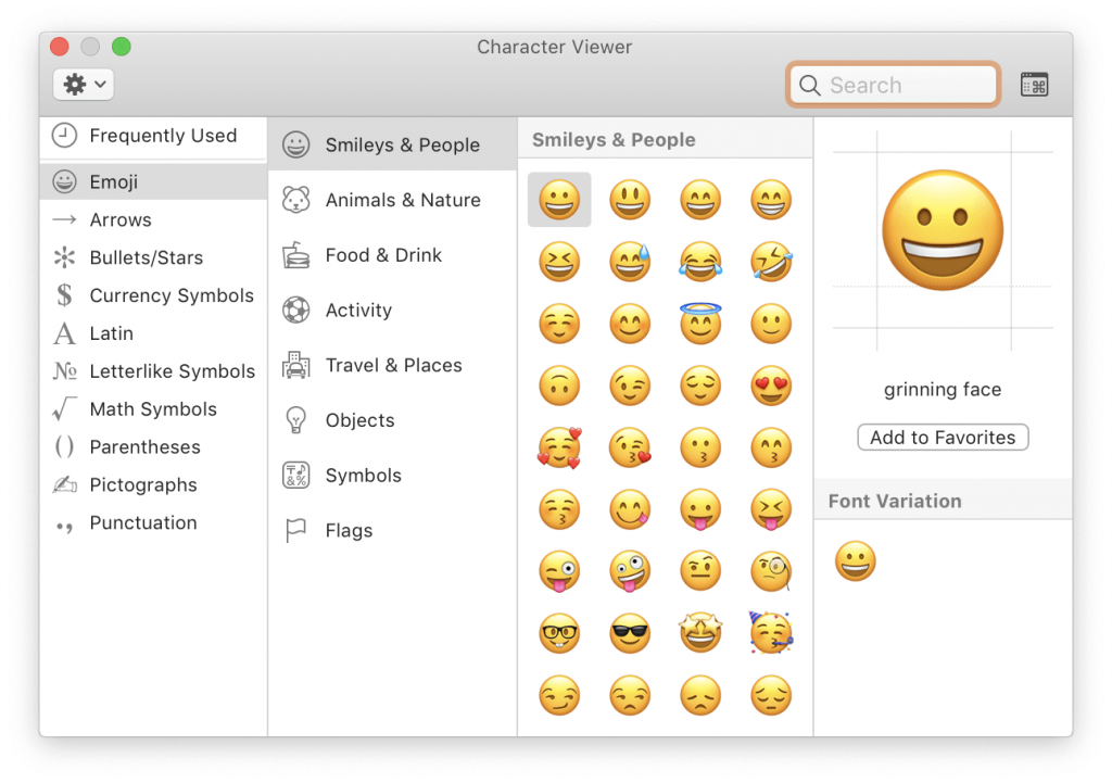 Clavier Emoji sur Mac