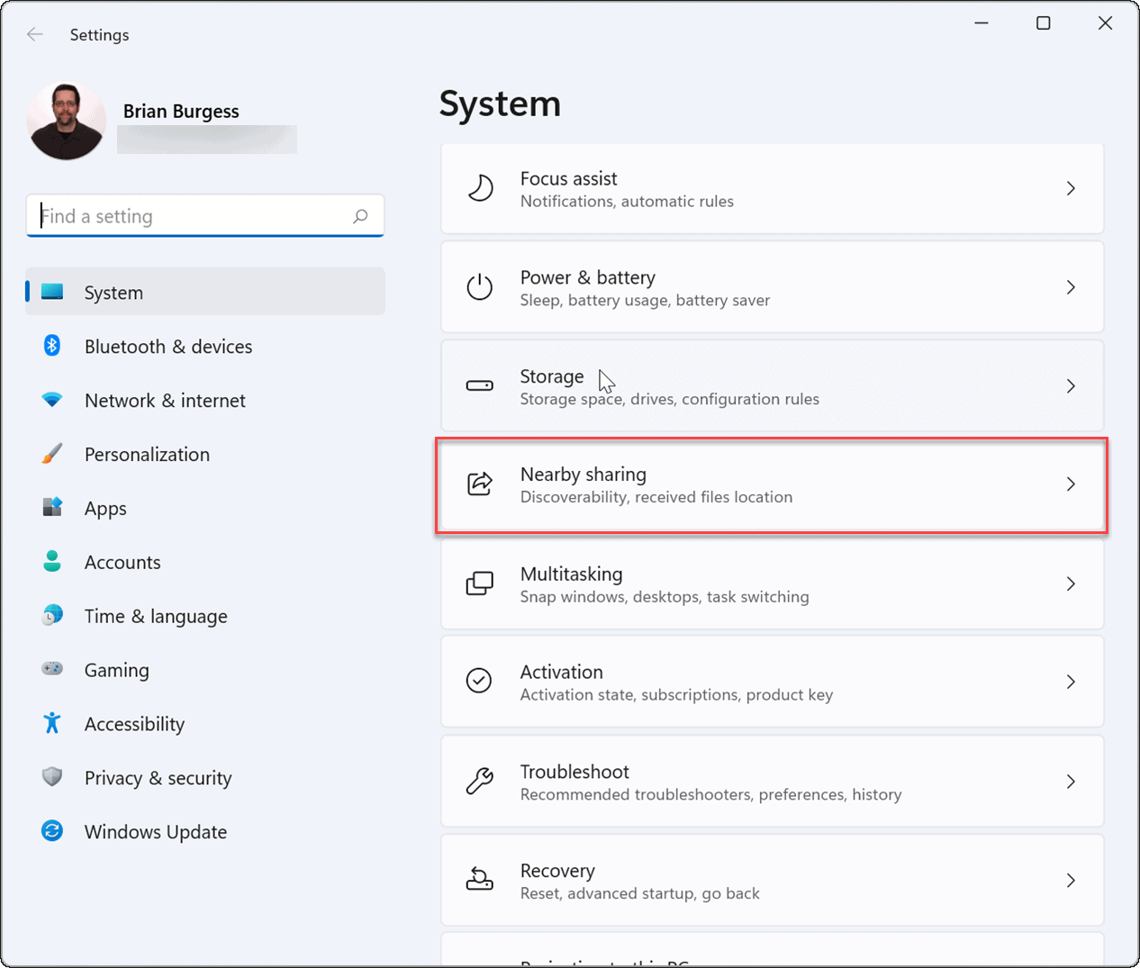 utiliser le partage à proximité sur windows 11