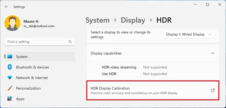 Étalonnage de l'affichage HDR