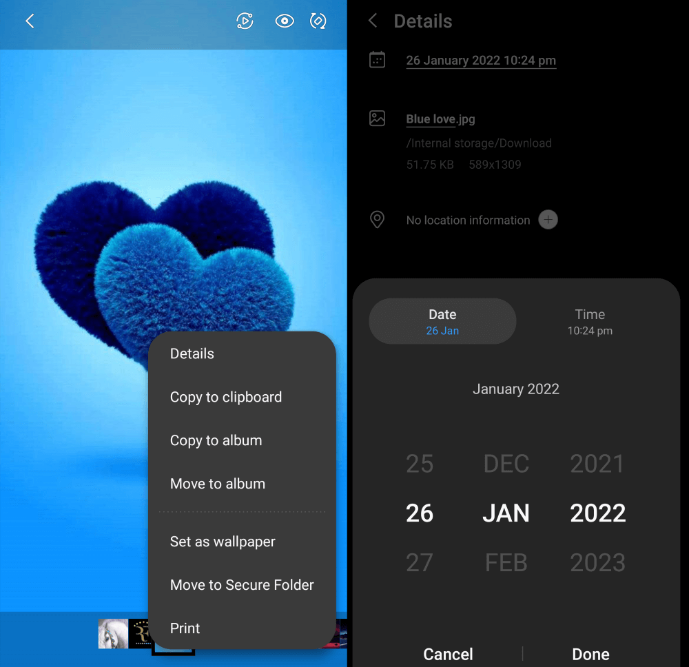 Comment Changer la Date d’une Photo sur Samsung Galaxy (One UI 4.1)