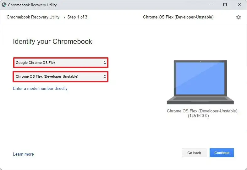 Outil de création USB Chrome OS Flex