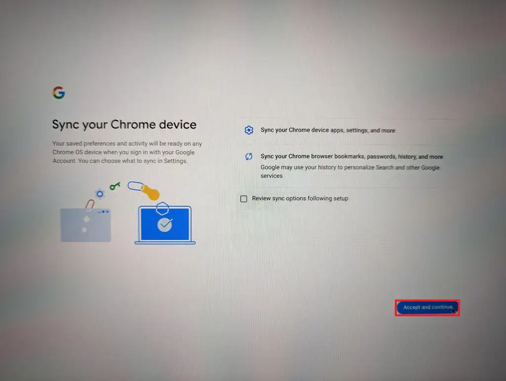Paramètres de synchronisation Chrome OS Flex