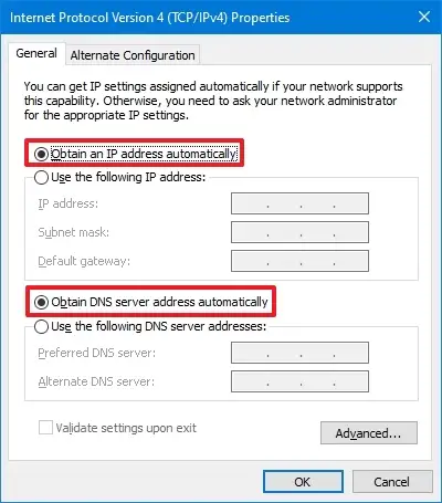 Activer l'adresse IP dynamique (DHCP) à l'aide du Panneau de configuration