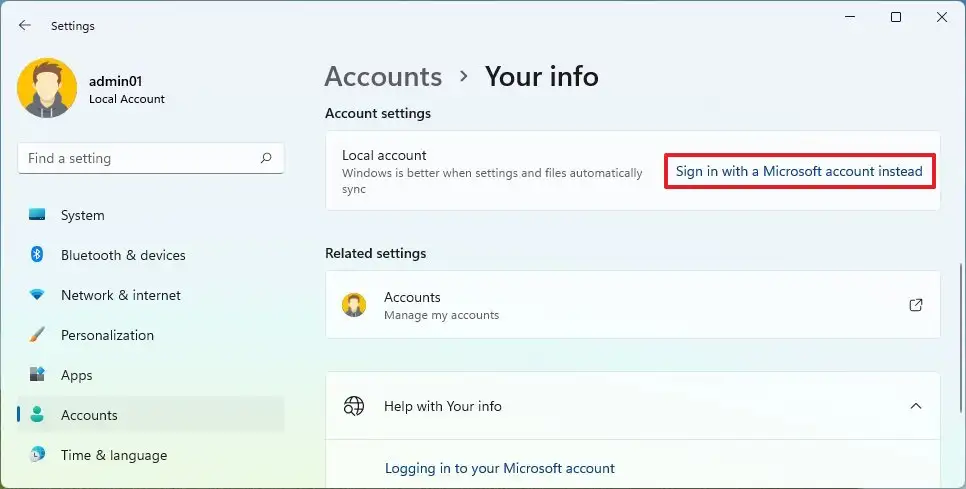 Connectez-vous avec un compte Microsoft à la place