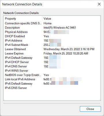 Trouver votre adresse IP sur un PC Windows 11 via le panneau de configuration
