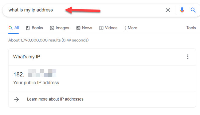 Trouvez votre adresse IP avec Google