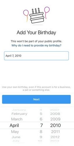 Changez votre anniversaire sur Instagram