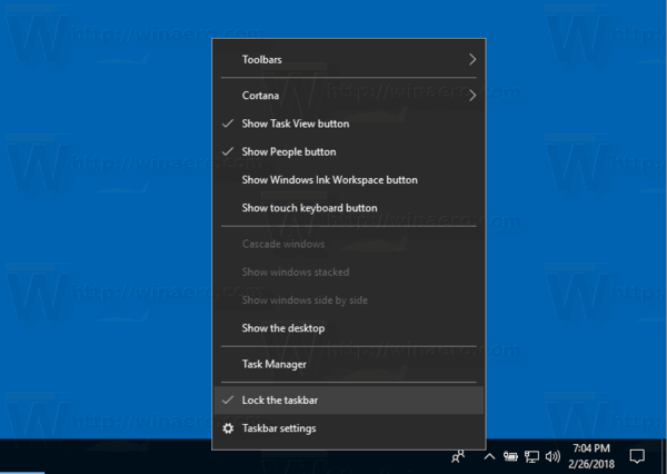   Windows 10 verrouille la barre des tâches