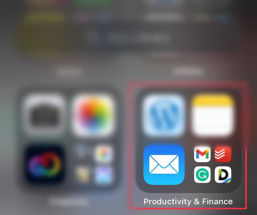 Ouvrez le dossier productivité et finances de la bibliothèque d'applications de votre appareil