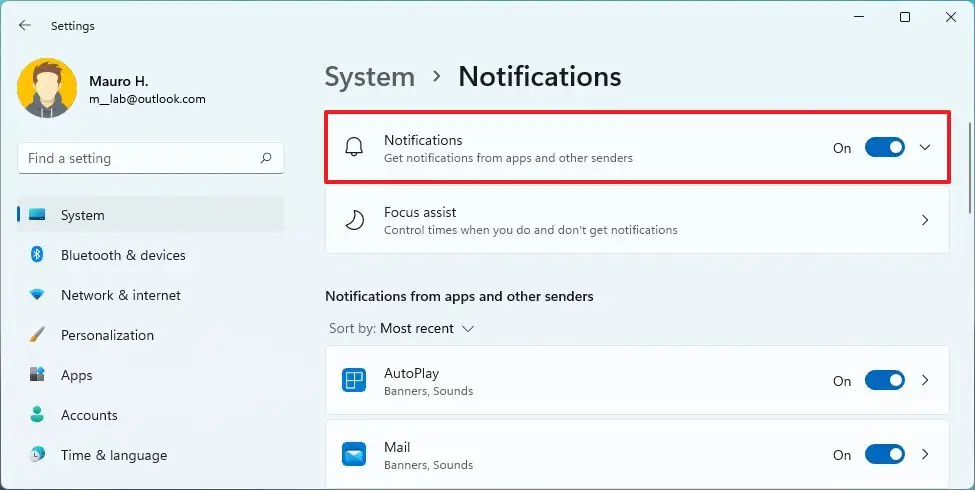 Windows 11 activer les notifications