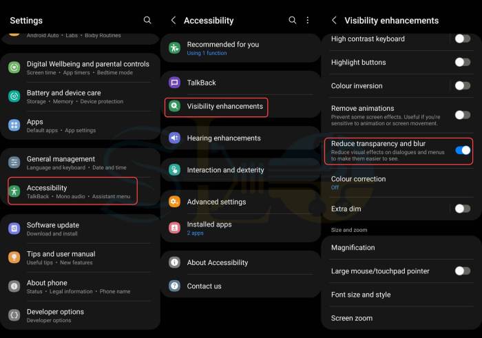 Comment désactiver la transparence et le flou sur Samsung Galaxy [Android 12]