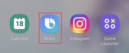 Pour prendre une capture d'écran via Bixby, appuyez sur l'application sur votre appareil 