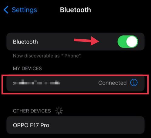 Pour coupler vos écouteurs MIFA avec votre iPhone, activez votre Bluetooth et sélectionnez vos écouteurs dans la liste