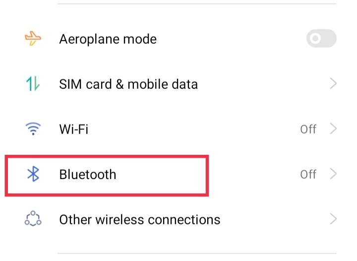 Ouvrez les paramètres Bluetooth d'Android