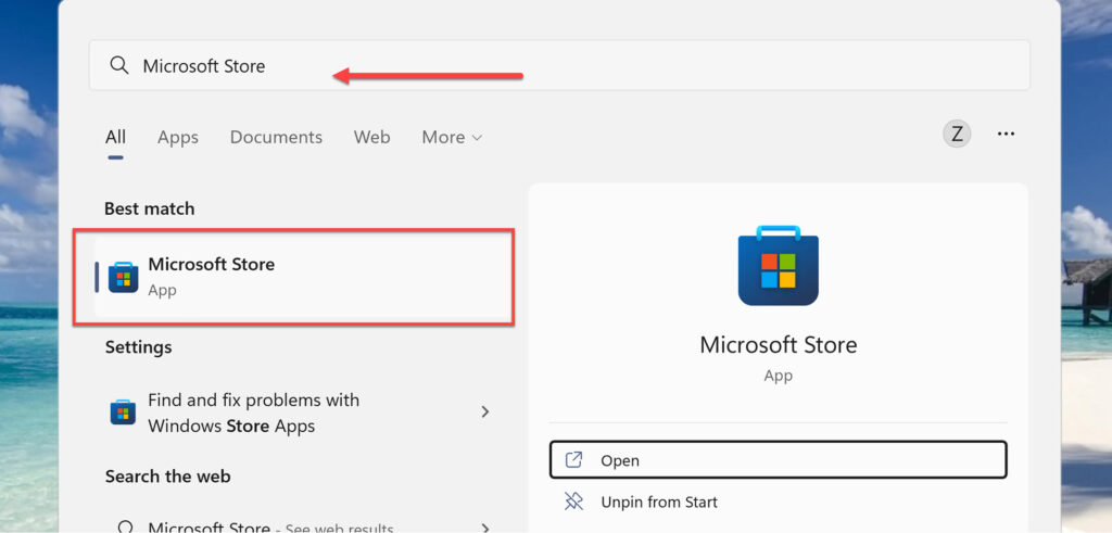 Ouvrez le Microsoft Store sur votre PC ou ordinateur portable