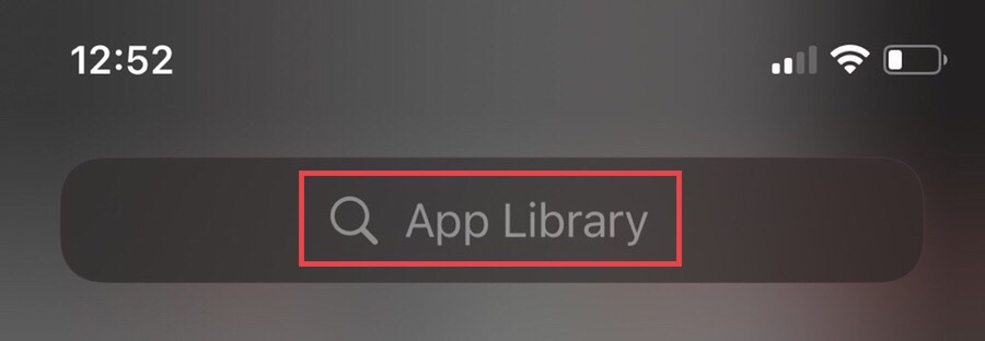 Pour récupérer l'application portefeuille sur votre écran d'accueil, accédez à la bibliothèque d'applications de votre appareil 