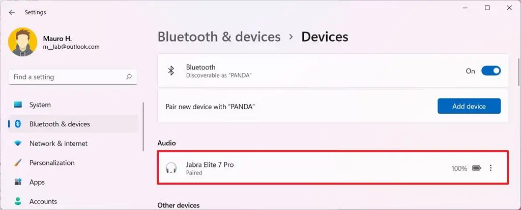 Confirmer que Bluetooth est couplé