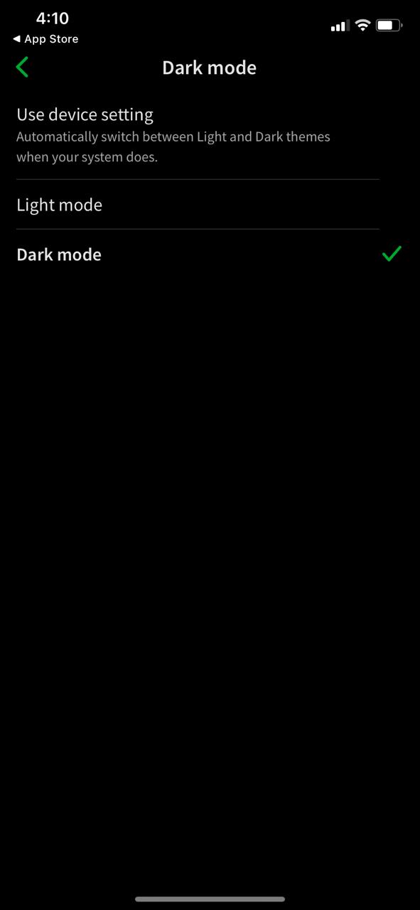Mode sombre sur Evernote