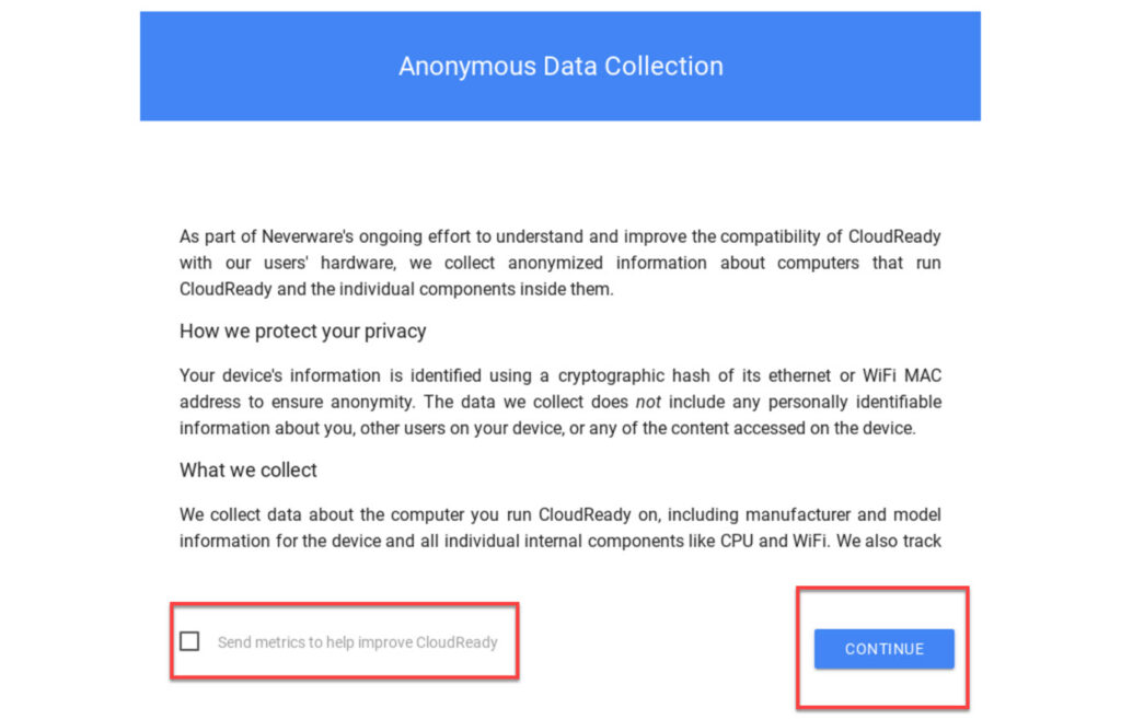 Collecte de données anonyme