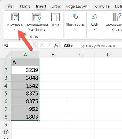 Insérer un tableau croisé dynamique dans Excel