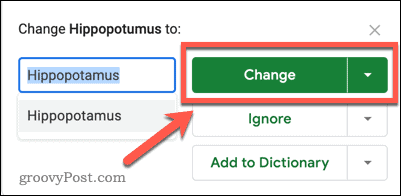 changer l'orthographe des feuilles google