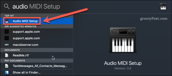 configuration audio midi mac