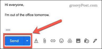 Bouton d'envoi Gmail