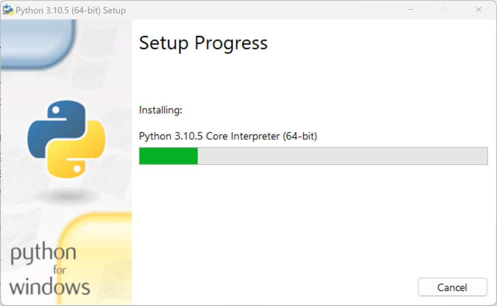 Python s'installe sur Windows 11